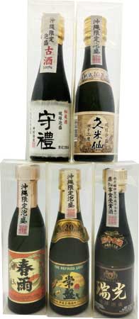 (送料込)八重山泡盛　詰め合わせ　5本セット Amazon.co.jp: 石垣島有名泡盛3合瓶 5種飲み比べセット (於茂登
